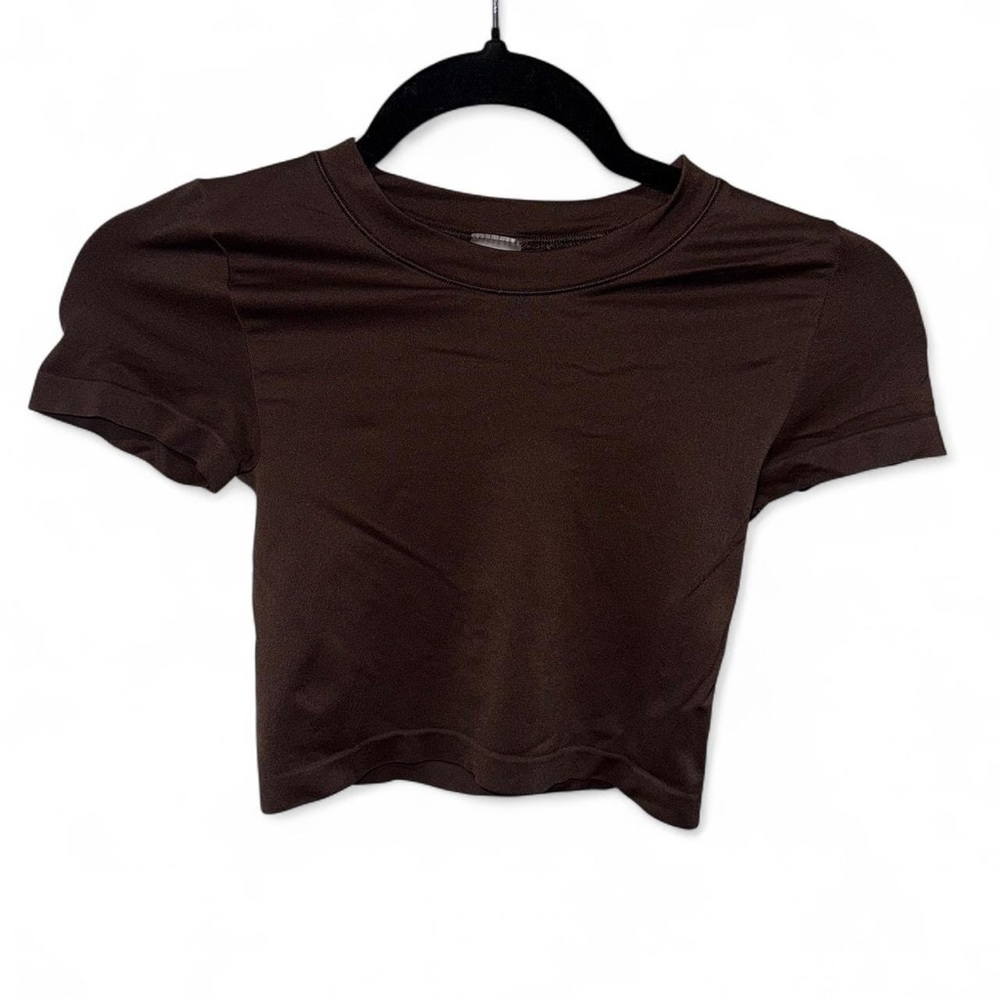 Sunday Best Brown Cropped Fitted T-Shirt